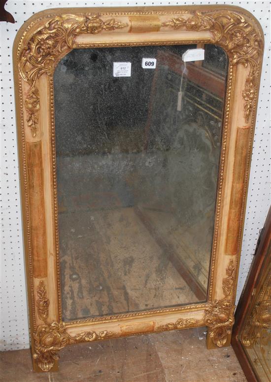 Small 19th century French giltwood overmantel mirror(-)